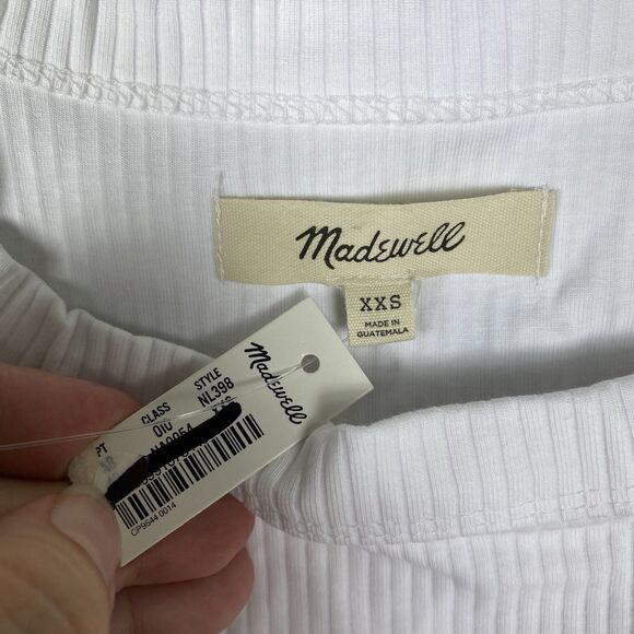 Madewell White The Tailored Crop Tank in Sleekhold Top Sz XXS NEW - Picture 3 of 6